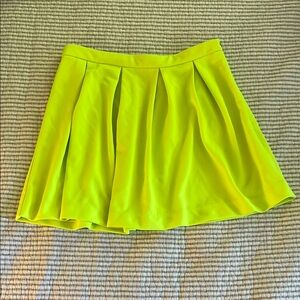 Neon Yellow Pleated Skirt
